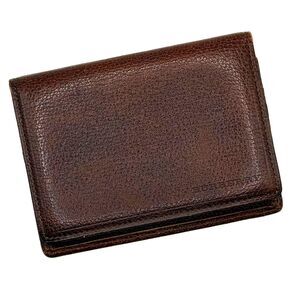 Burberry Vintage Leather Nova Check Slim Wallet Card Holder Brown Authentic
